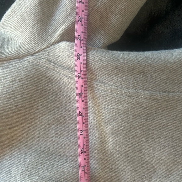 GAP Jacket/Pea Coat With Hood Wool Blend Light Beige Size Large - Picture 7 of 9